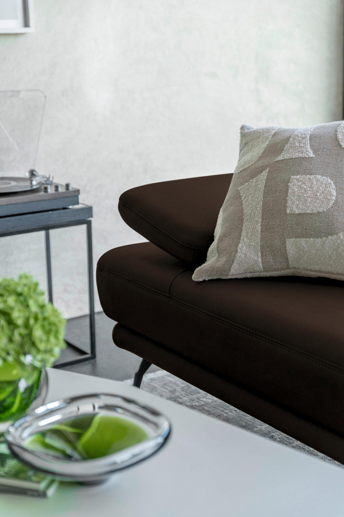 ECKSOFA JOOP! STUDIO in Echtleder Dunkelbraun  180/301 cm  - Dunkelbraun/Schwarz, KONVENTIONELL, Leder/Metall (180/301cm) - Joop!