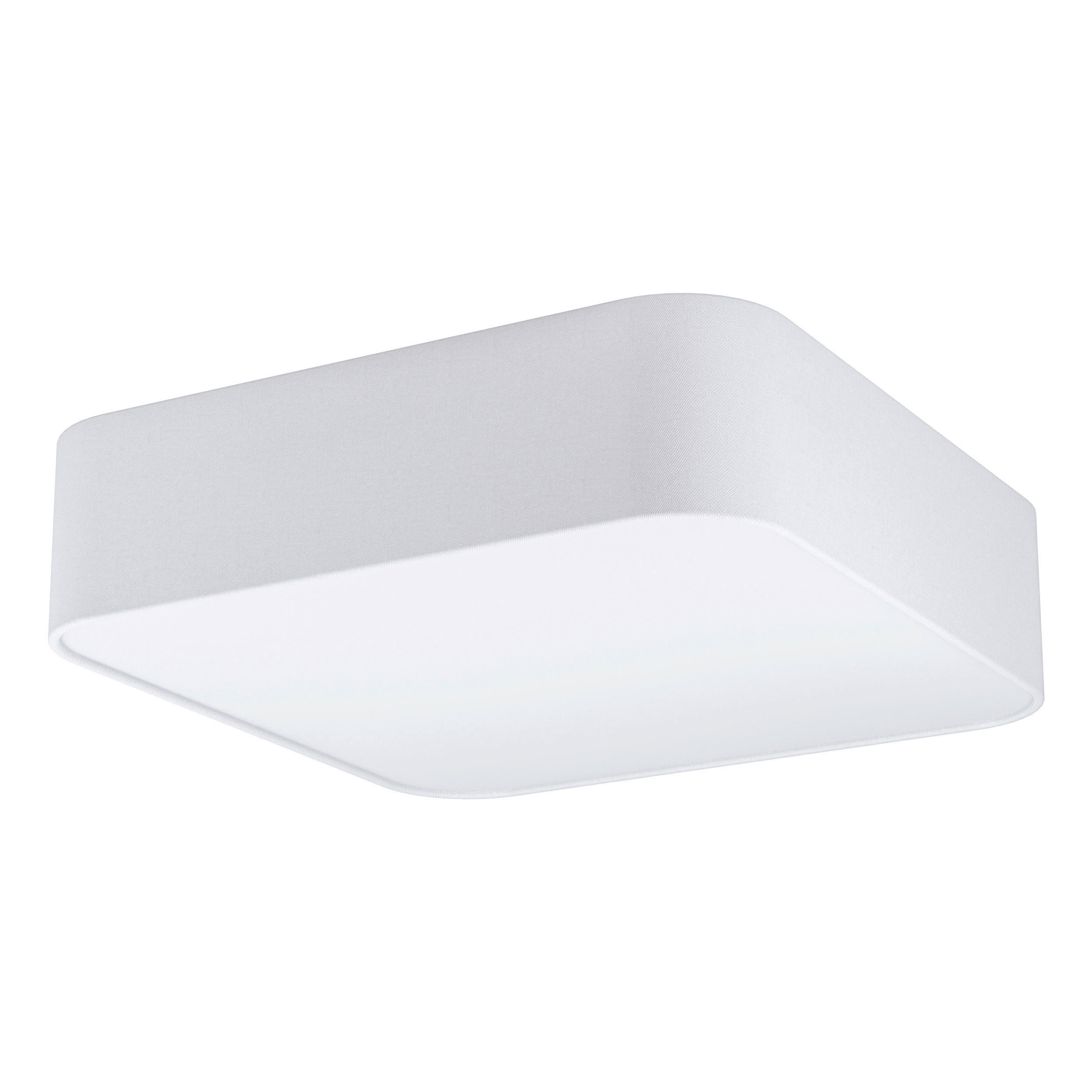 STROPNÉ SVIETIDLO, 57,5/57,5/16,5 cm - biela, Basics, kov/textil (57,5/57,5/16,5cm)