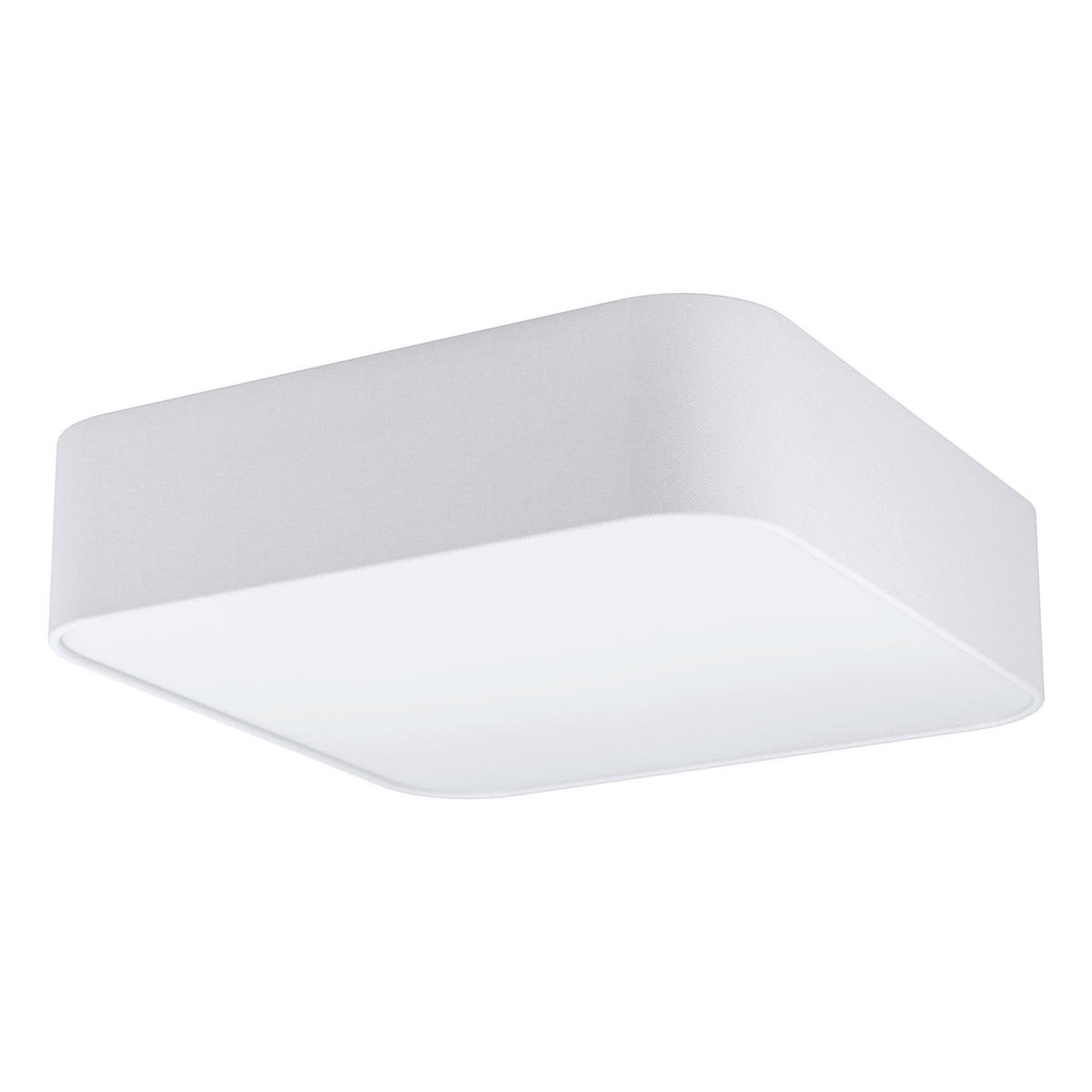STROPNÉ SVIETIDLO, 57,5/57,5/16,5 cm - biela, Basics, kov/textil (57,5/57,5/16,5cm)