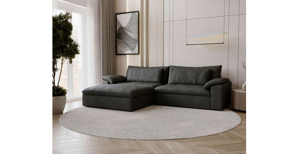 ECKSOFA  in Webstoff Anthrazit  198/306 cm  - Anthrazit/Schwarz, MODERN, Kunststoff/Textil (198/306cm) - Carryhome