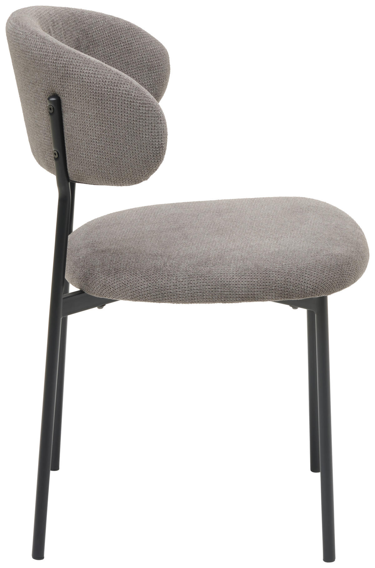 STUHL Mikrofaser Grau, Schwarz  - Schwarz/Grau, KONVENTIONELL, Textil/Metall (53/80/57cm) - MID.YOU