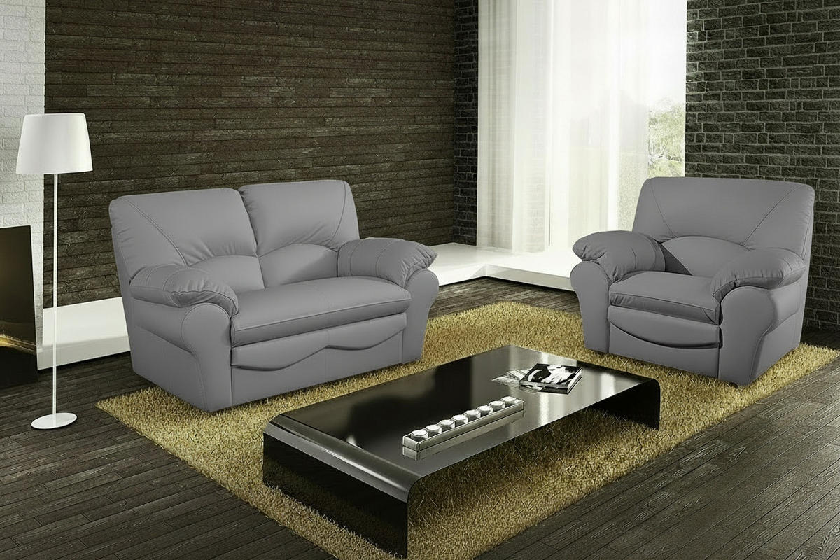 2-SITZER-SOFA Echtleder Anthrazit  - Anthrazit/Schwarz, Design, Leder/Kunststoff (150/92/85cm) - Livetastic