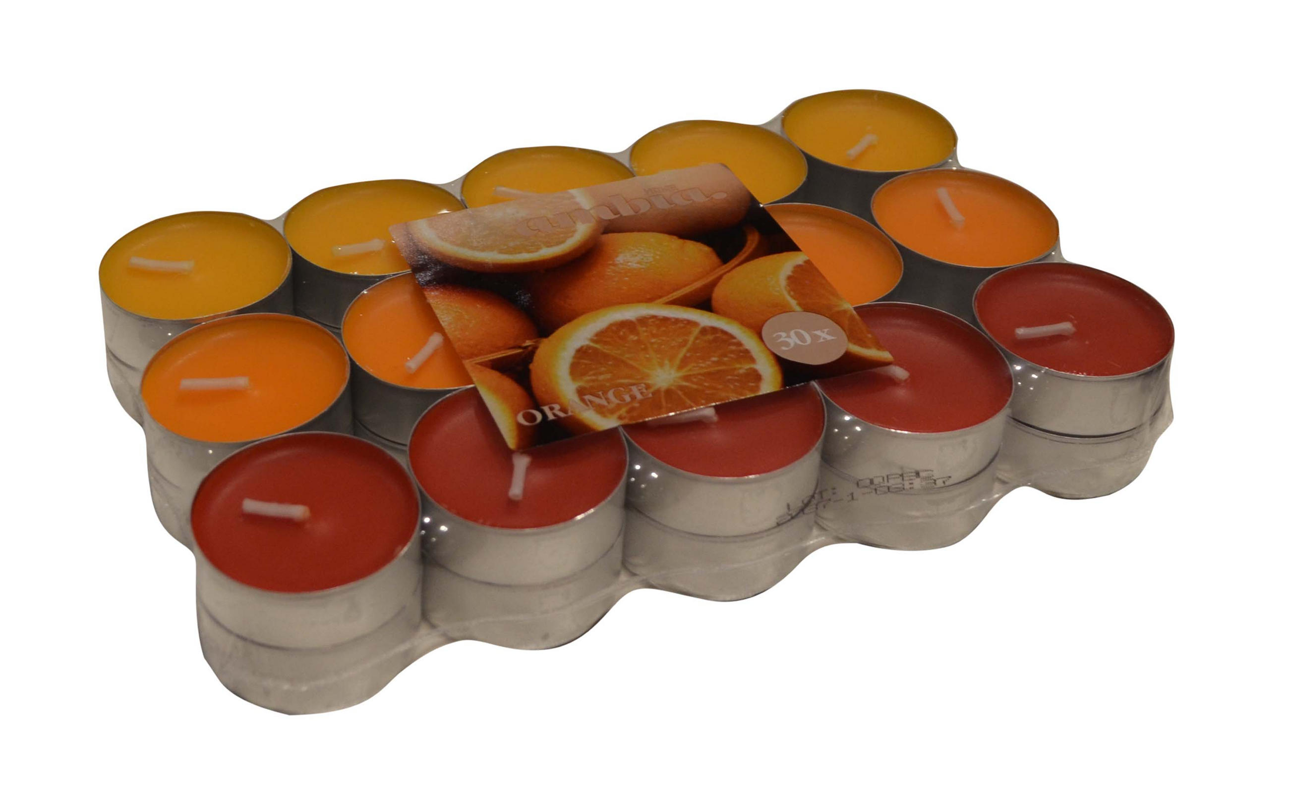 SET ČAJNIH SVEĆICA  narandžasta  - narandžasta, Osnovno - Ambia Home
