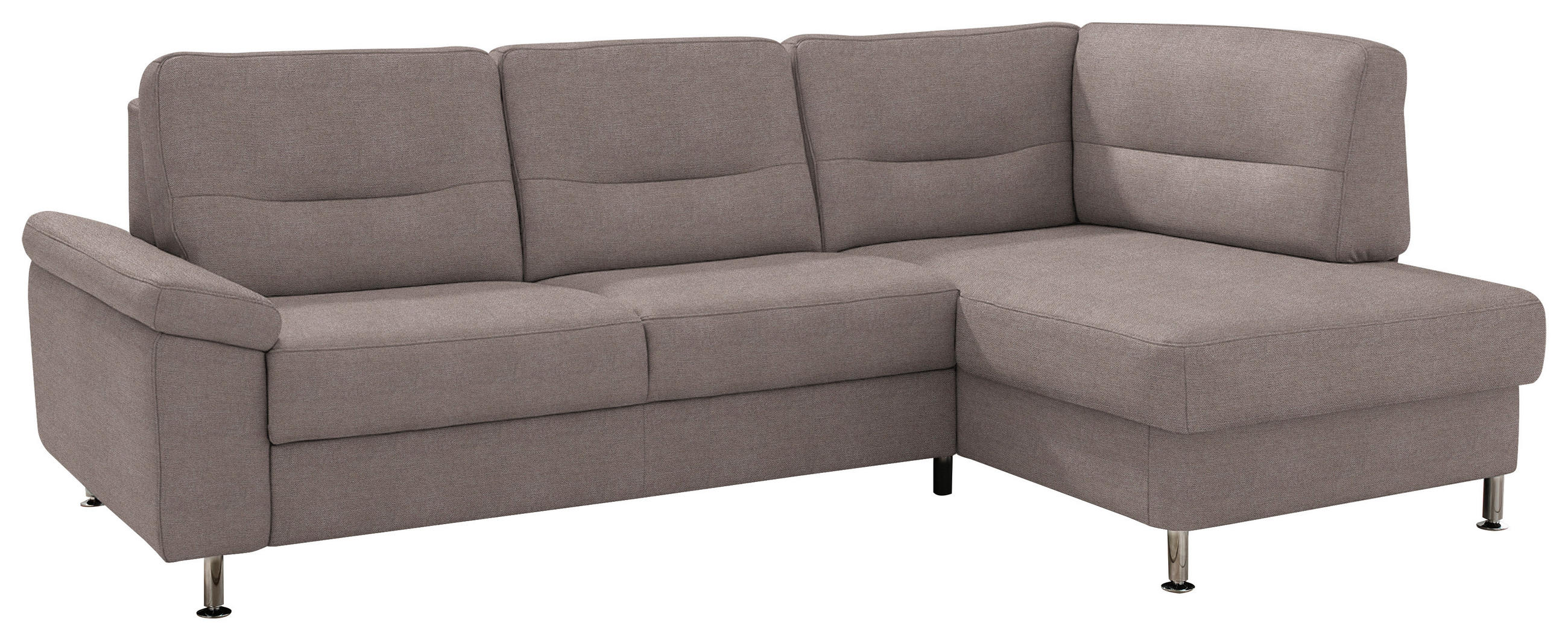 ECKSOFA  in Flachgewebe Altrosa  244/160 cm  - Alufarben/Altrosa, KONVENTIONELL, Textil/Metall (244/160cm) - Beldomo Comfort