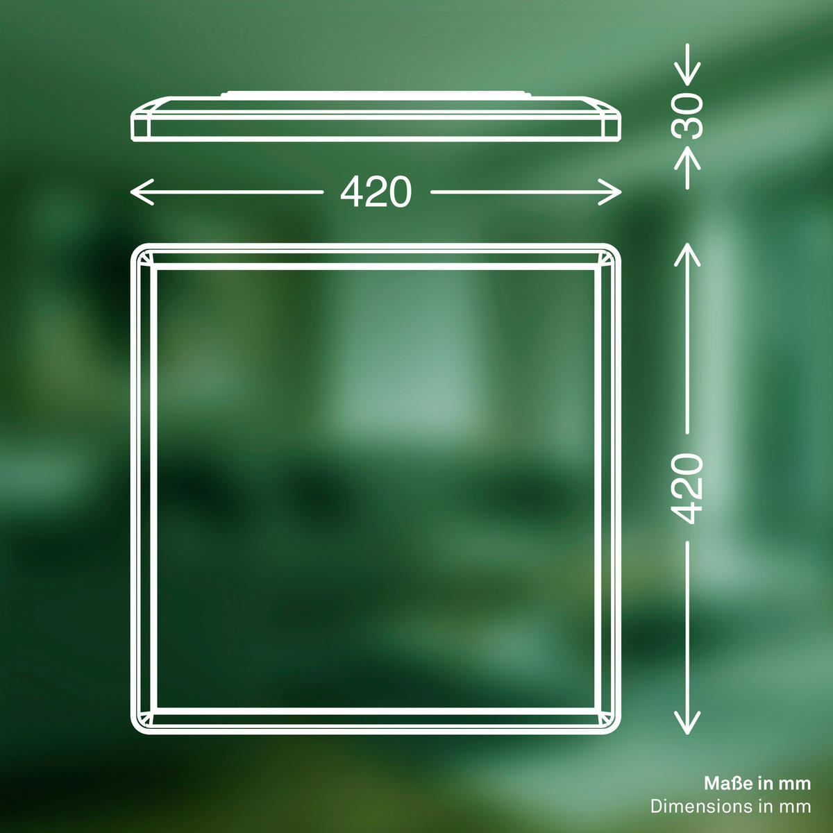 LED-PANEEL Tava A 42/42/3 cm   - Weiß, Basics, Kunststoff (42/42/3cm)