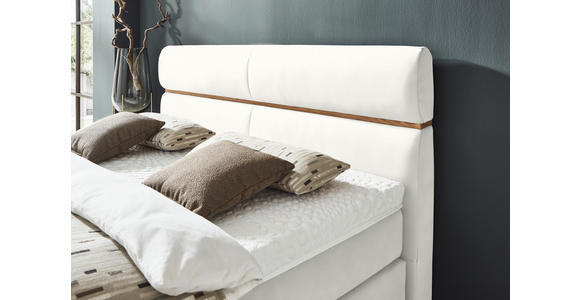 BOXSPRINGBETT 180/200 cm in Weiß, Eichefarben - Eichefarben/Schwarz, KONVENTIONELL, Holz/Kunststoff (180/200cm) - Dieter Knoll