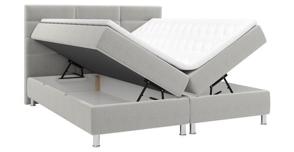 BOXBETT 180/200 cm  in Grau  - Chromfarben/Grau, KONVENTIONELL, Textil/Metall (180/200cm) - Carryhome