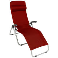 BÄDERLIEGE 69/118/185 cm  - Rot/Alufarben, KONVENTIONELL, Textil/Metall (69/118/185cm)