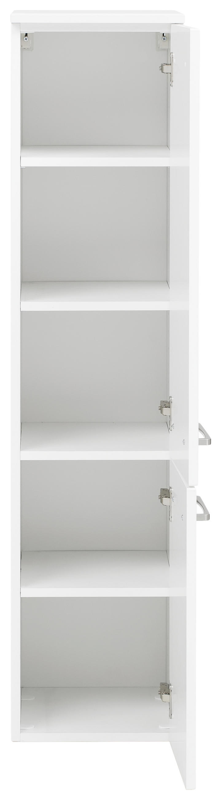 MIDISCHRANK 30/130/35 cm  - Weiss/Edelstahlfarben, Konventionell, Holzwerkstoff/Metall (30/130/35cm) - Held