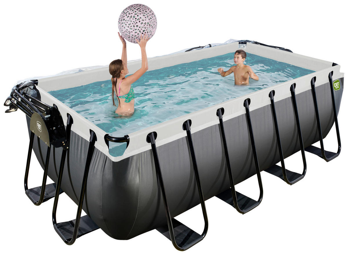 POOL 400/200/122 cm  - Anthrazit, Konventionell, Kunststoff/Metall (400/200/122cm) - EXIT Toys