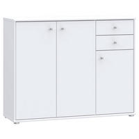 KOMMODE 108,8/85,5/34,8 cm Weiss  - Weiss/Alufarben, Design, Holzwerkstoff (108,8/85,5/34,8cm)