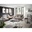 2-SITZER-SOFA in Lederlook Hellgrau  - Hellgrau/Schwarz, KONVENTIONELL, Textil/Metall (216/103/92cm) - Dieter Knoll