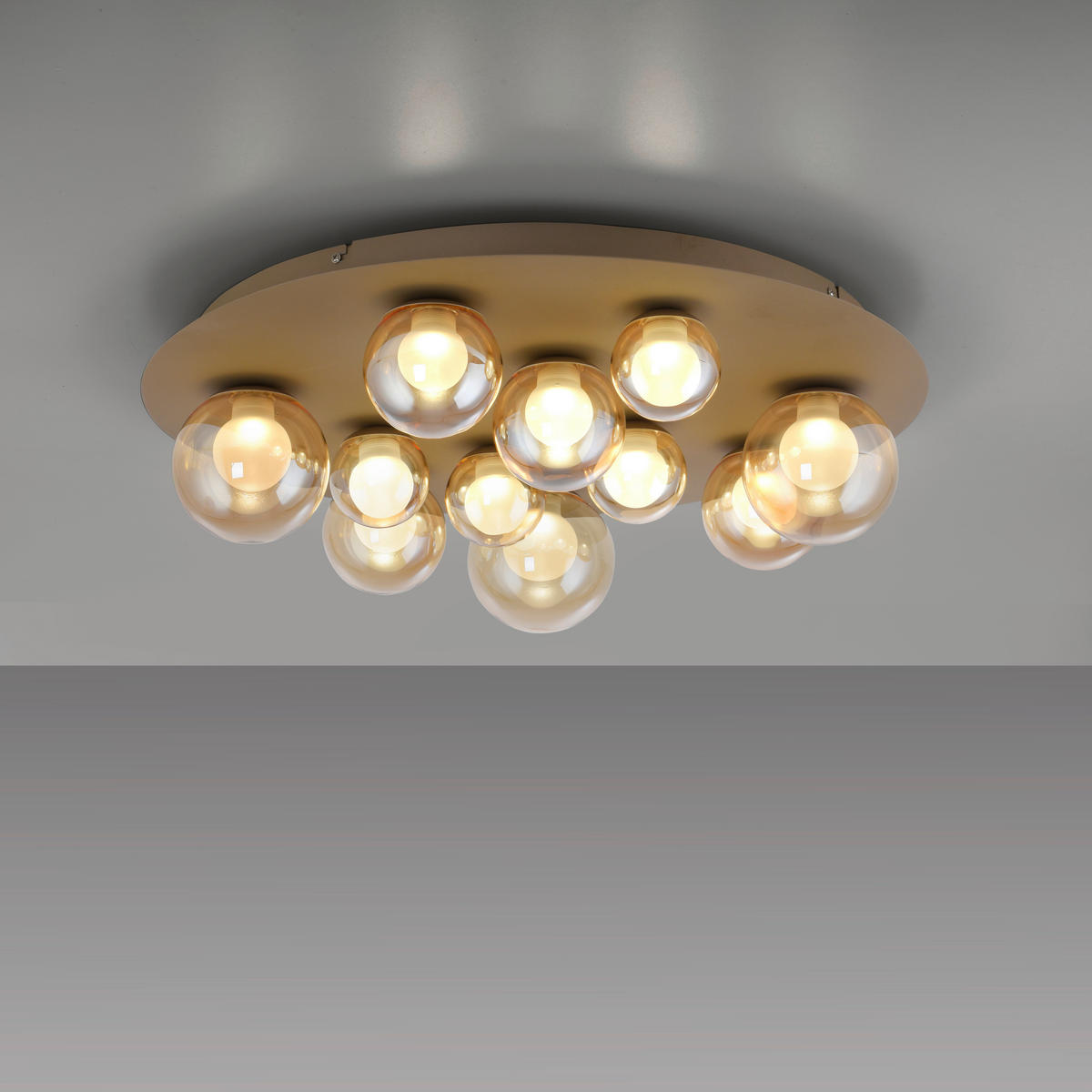 LED-DECKENLEUCHTE 60/60/17 cm  - Bronzefarben, Design, Glas/Kunststoff (60/60/17cm) - Neuhaus PURE