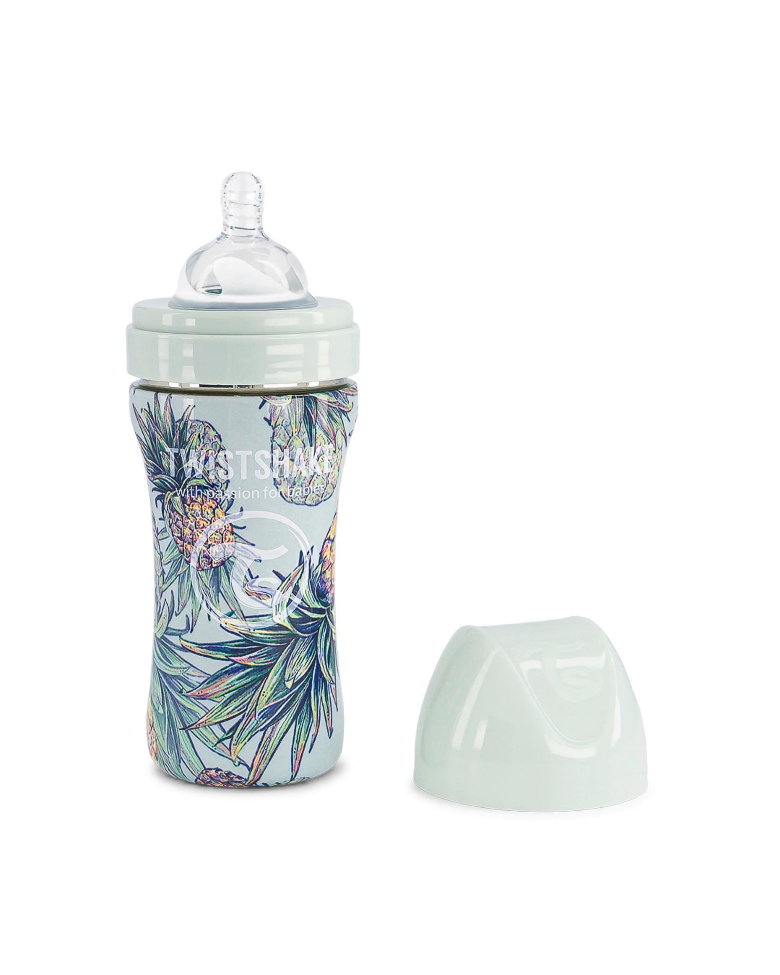 BABYFLASCHE 330 ml  - Gelb/Grün, Trend, Kunststoff/Metall (7.6/7.6/19.2cm) - Twistshake