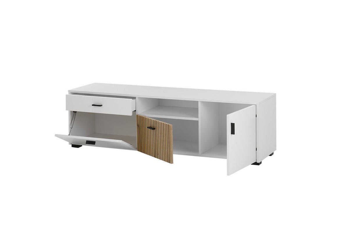 LOWBOARD  in  - Eichefarben/Schwarz, Design, Holzwerkstoff/Kunststoff (150cm) - MID.YOU