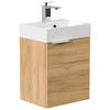 GÄSTEBAD - Eichefarben/Silberfarben, MODERN, Holzwerkstoff/Stein (40cm) - MID.YOU