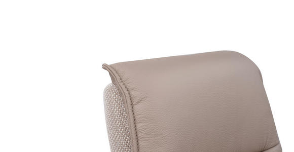 ARMLEHNSTUHL  in Eisen Webstoff Echtleder pigmentiert  - Taupe/Schwarz, Design, Leder/Textil (60,5/87/66cm) - Novel