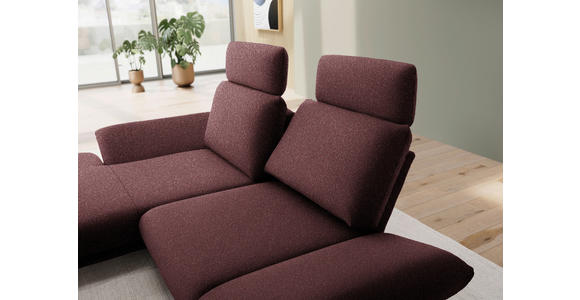 ECKSOFA  in Flachgewebe Bordeaux  155/234 cm  - Bordeaux/Schwarz, Design, Textil/Metall (155/234cm) - Dieter Knoll