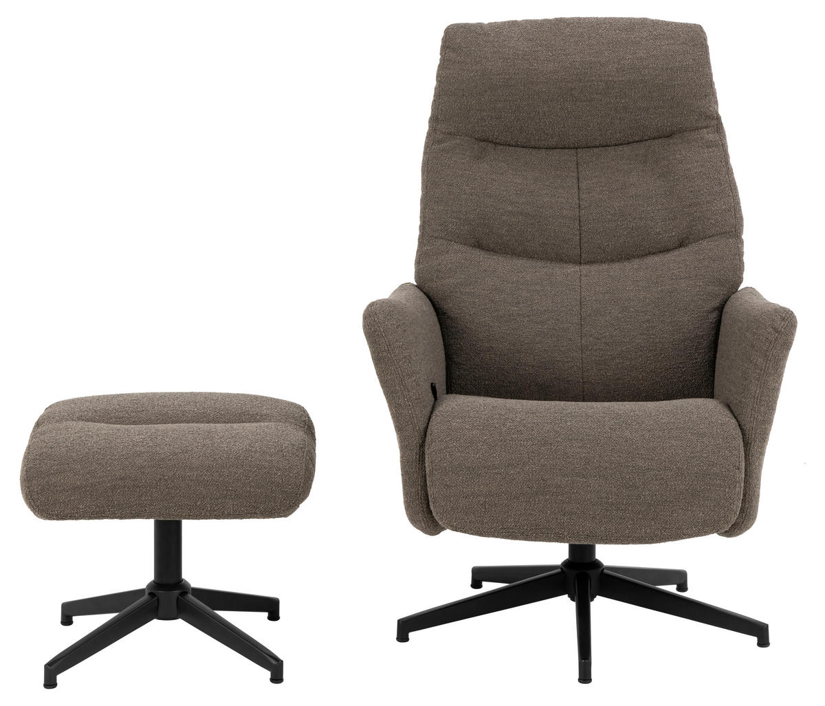 RELAXSESSELSET in Metall, Textil Grau  - Schwarz/Grau, MODERN, Textil/Metall (75/112/83cm) - Livetastic