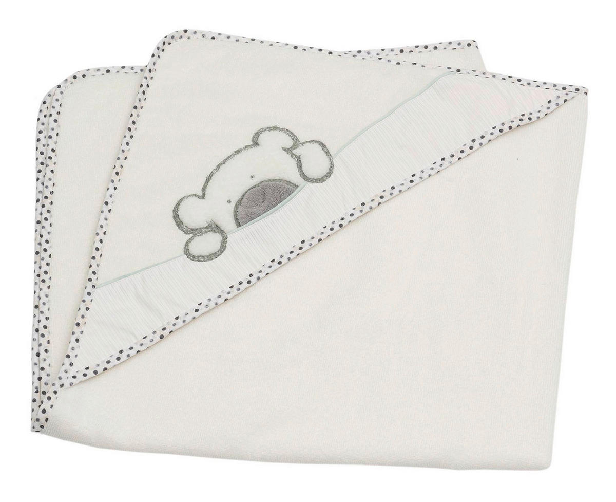 KAPUZENBADETUCH 100/100 cm    - Creme/Grau, Basics, Textil (100/100cm) - Bebe's Collection
