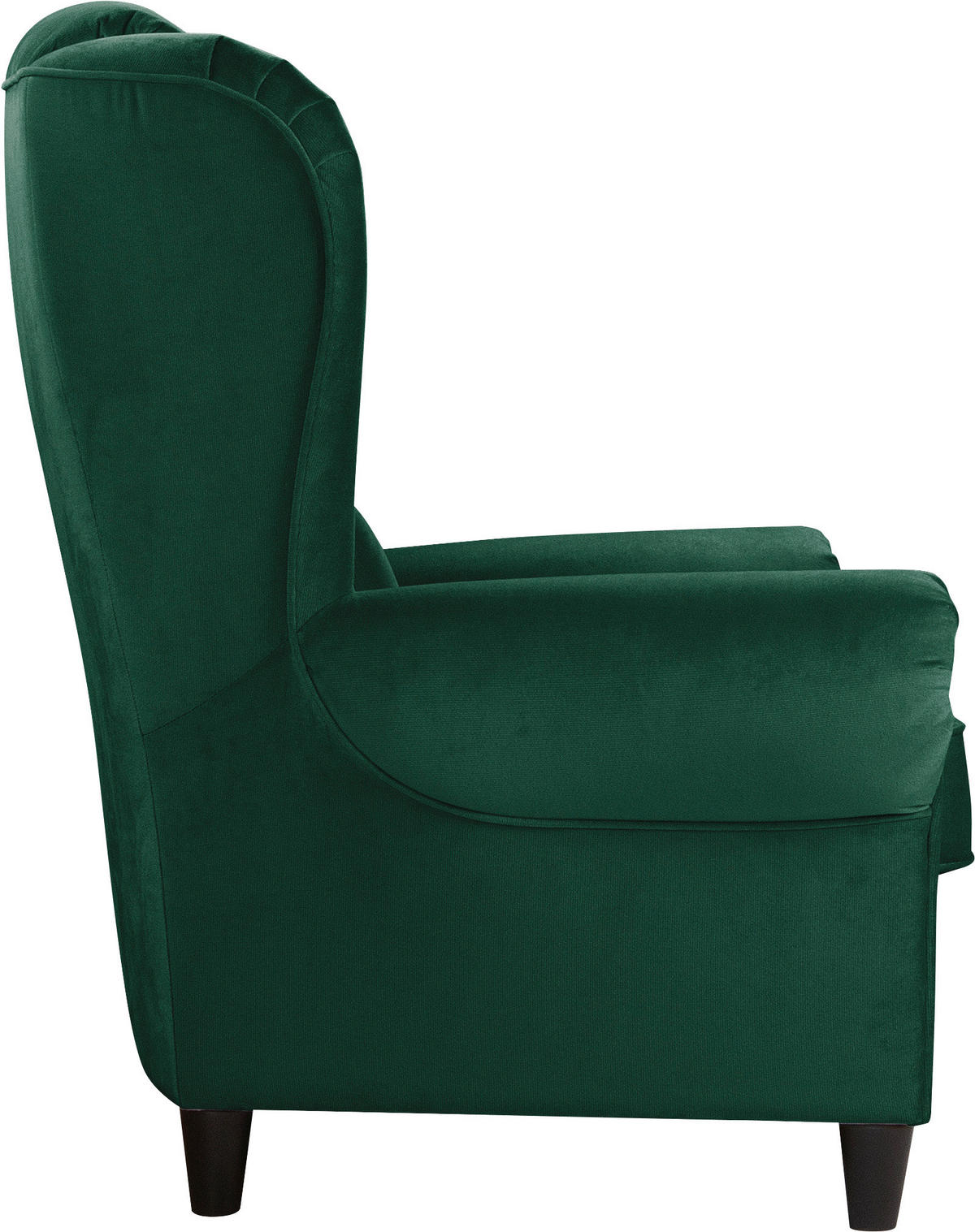 OHRENSESSEL in Plüsch Grün  - Schwarz/Grün, Design, Holz/Textil (94/112/92cm) - MID.YOU