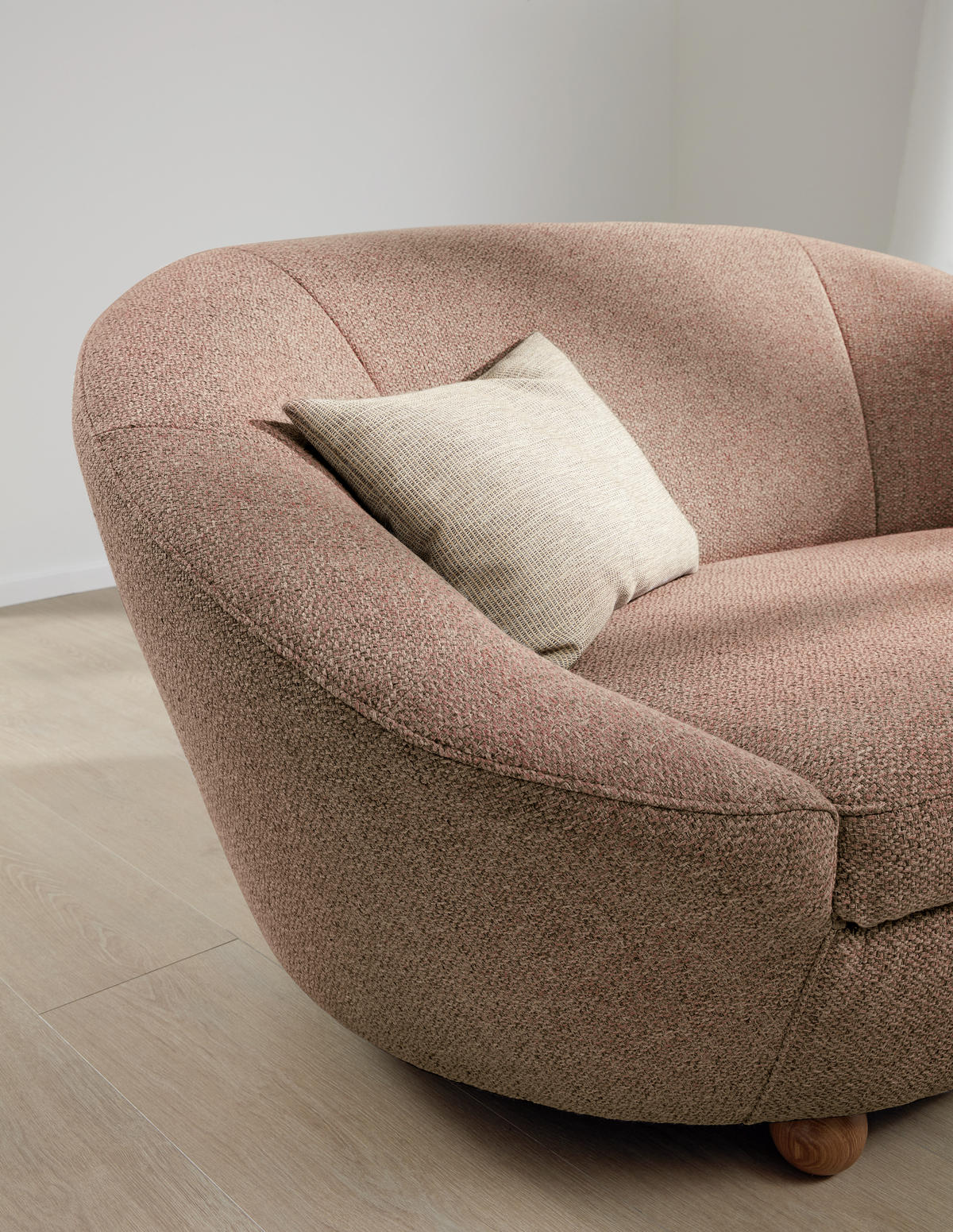 2-SITZER-SOFA in Webstoff Grau, Rot  - Eichefarben/Rot, Design, Holz/Textil (178/82/114cm) - LOOKS by W.Joop
