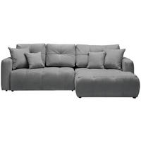 ECKSOFA Grau, Dunkelgrau Chenille  - Dunkelgrau/Schwarz, MODERN, Kunststoff/Textil (276/172cm) - Hom`in