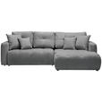 ECKSOFA  in Chenille Grau, Dunkelgrau  - Dunkelgrau/Schwarz, MODERN, Kunststoff/Textil (276/172cm) - Hom`in