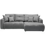ECKSOFA  in Chenille Grau, Dunkelgrau  - Dunkelgrau/Schwarz, MODERN, Kunststoff/Textil (276/172cm) - Hom`in
