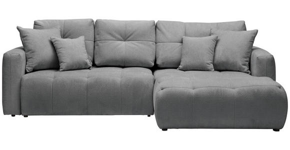 ECKSOFA  in Chenille Grau, Dunkelgrau  - Dunkelgrau/Schwarz, MODERN, Kunststoff/Textil (276/172cm) - Hom`in