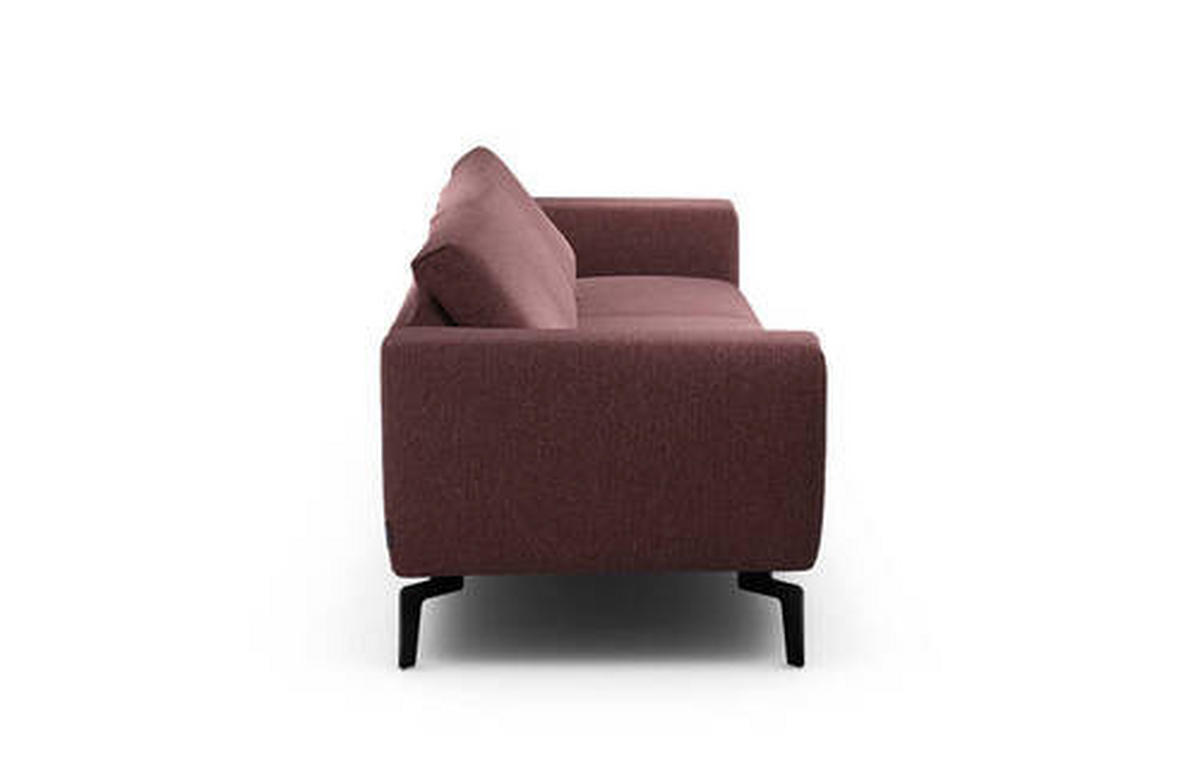 3-SITZER-SOFA Chenille Rot  - Rot/Schwarz, Design, Textil/Metall (250/86/86-94cm) - SENSOO