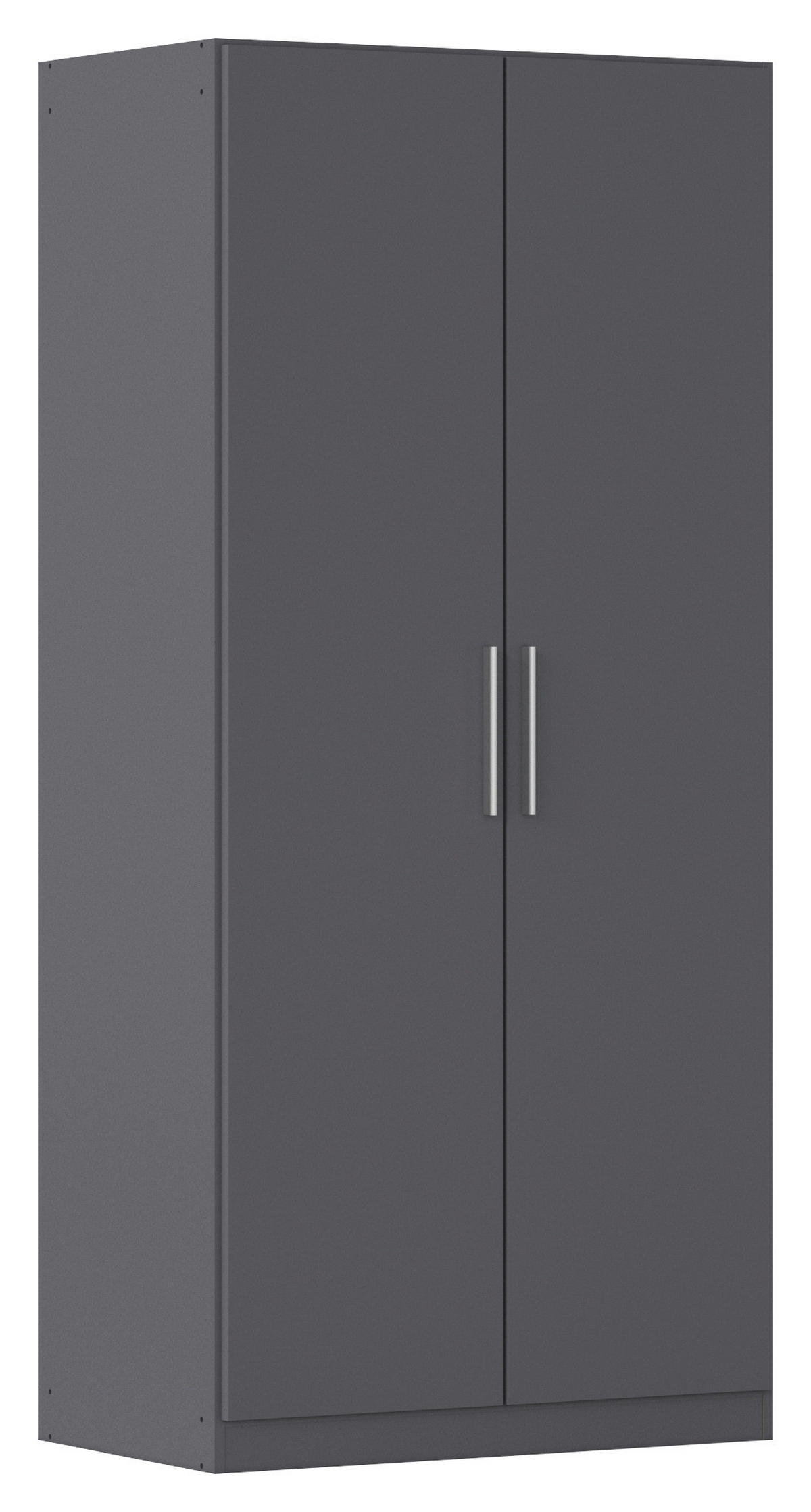 DREHTÜRENSCHRANK 91/197/54 cm,  in Grau, 2-türig  - Alufarben/Grau, KONVENTIONELL, Holzwerkstoff/Kunststoff (91/197/54cm) - home24