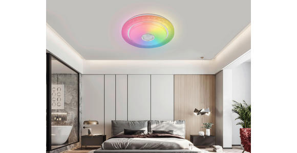 LED-DECKENLEUCHTE 38/8 cm - Chromfarben/Weiß, Trend, Kunststoff/Metall (38/8cm) - Novel