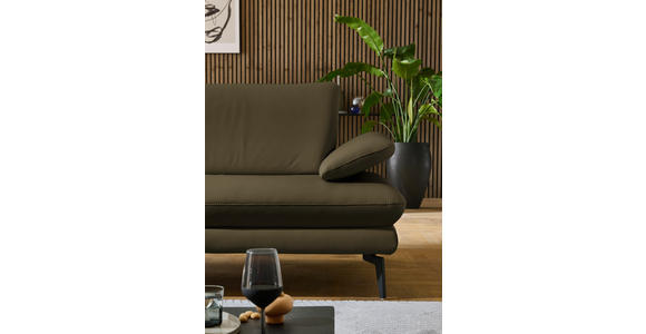 ECKSOFA in Echtleder Grün  195/308 cm  - Schwarz/Grün, Design, Leder/Metall (195/308cm) - Dieter Knoll