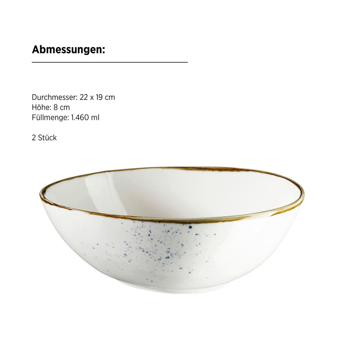SCHÜSSEL Pintar   - Blau/Beige, Trend, Keramik (22/8/19cm) - Mäser