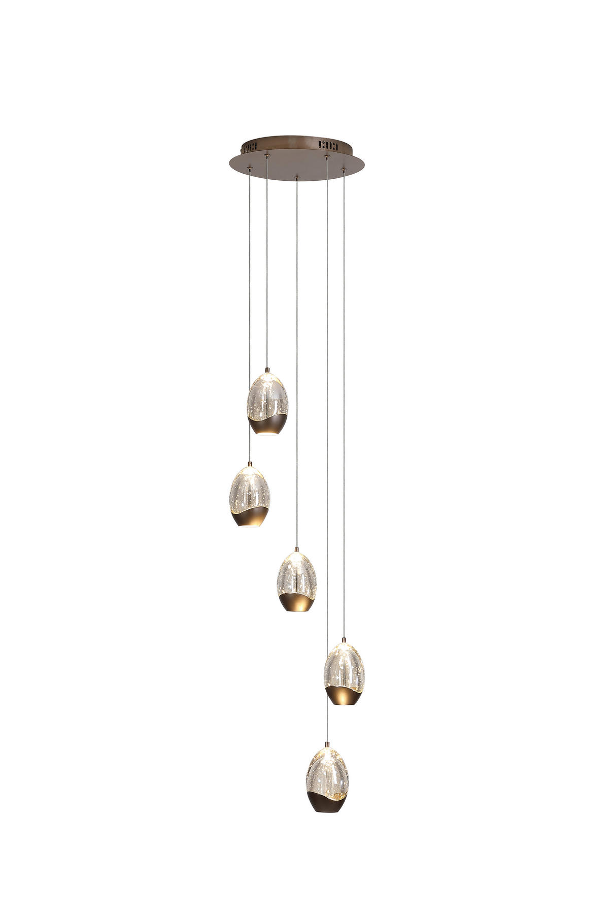LED-HÄNGELEUCHTE 30/150 cm  - Champagner/Transparent, Trend, Glas/Metall (30/150cm)