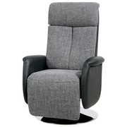 TV-FOTELJ, siva, črna umetna masa, tekstil - siva/črna, Design, kovina/umetna masa (71/111-86/81-156cm) - Xora