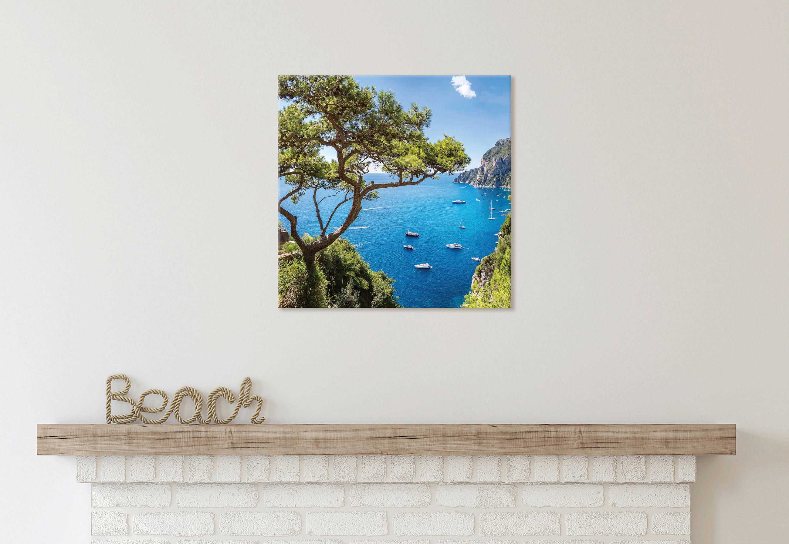 LEINWANDBILD Strand & Meer  - Multicolor, Natur, Holz/Papier (55/55/3cm) - Euroart