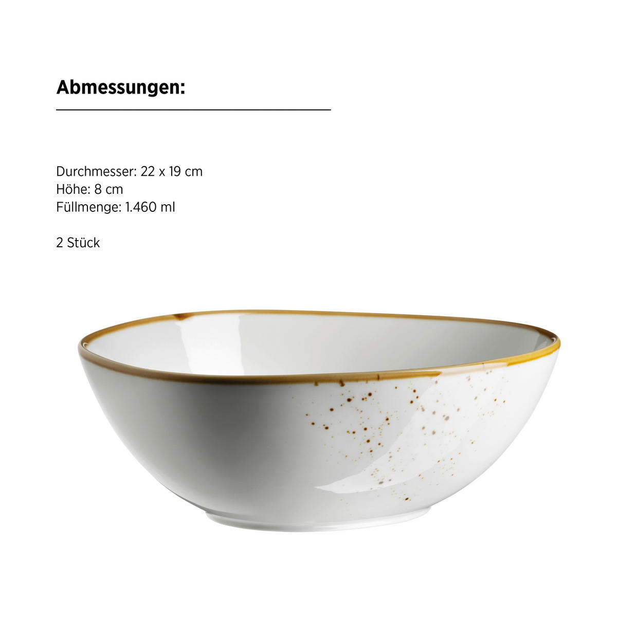 SCHÜSSEL Pintar   - Beige/Braun, Trend, Keramik (22/8/19cm) - Mäser