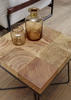 Beistelltisch "Zari" , Akazie massiv quadratisch Akaziefarben  - Schwarz/Akaziefarben, Design, Holz/Metall (45/51/45cm) - MID.YOU