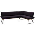ECKBANK 223/163 cm  in Schwarz, Eichefarben  - Eichefarben/Schwarz, Design, Holz/Textil (223/163cm) - Voleo