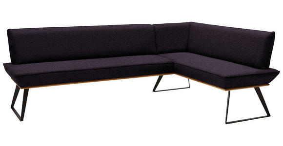 ECKBANK 203/163 cm in Schwarz, Eichefarben - Eichefarben/Schwarz, Design, Holz/Textil (203/163cm) - Voleo