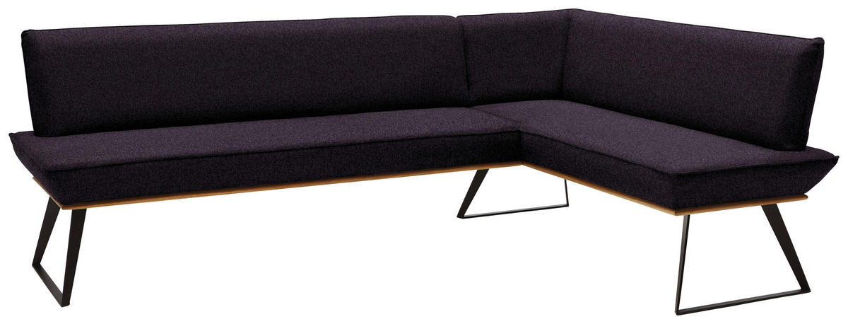 ECKBANK 223/163 cm  in Schwarz, Eichefarben  - Eichefarben/Schwarz, Design, Holz/Textil (223/163cm) - Voleo