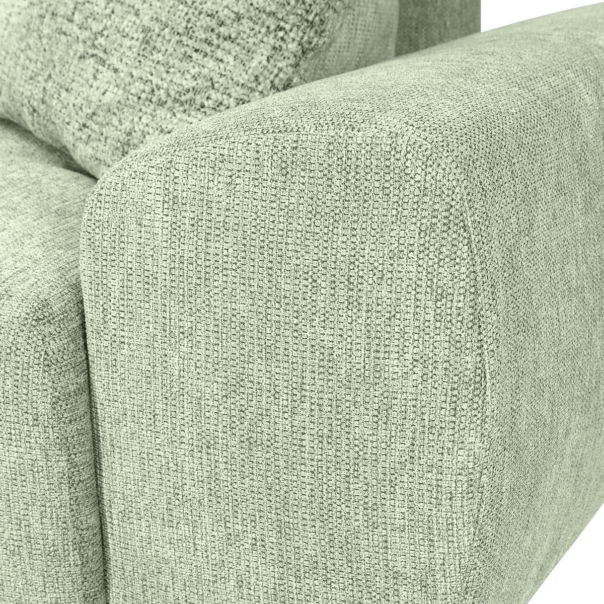 ECKSOFA Hellgrün Flachgewebe  - Schwarz/Hellgrün, KONVENTIONELL, Textil/Metall (180/295cm) - Carryhome