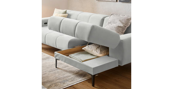 ECKSOFA in Chenille Weiß 311/167 cm - Schwarz/Weiß, Design, Textil/Metall (311/167cm) - Xora