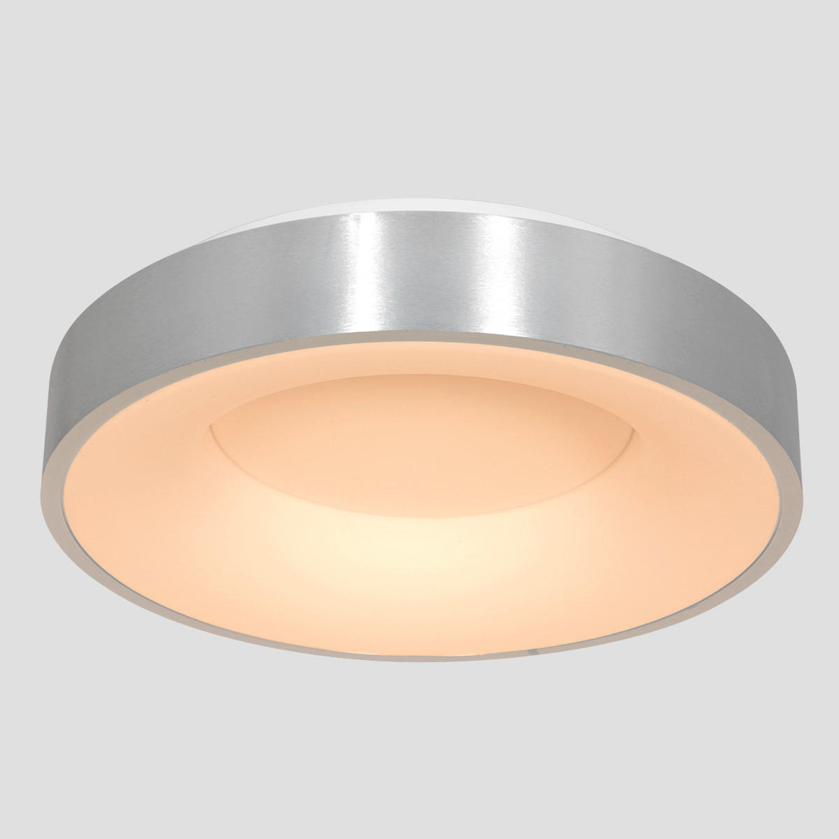 LED-DECKENLEUCHTE Ringlede 48/9 cm   - Silberfarben, Basics, Kunststoff/Metall (48/9cm)