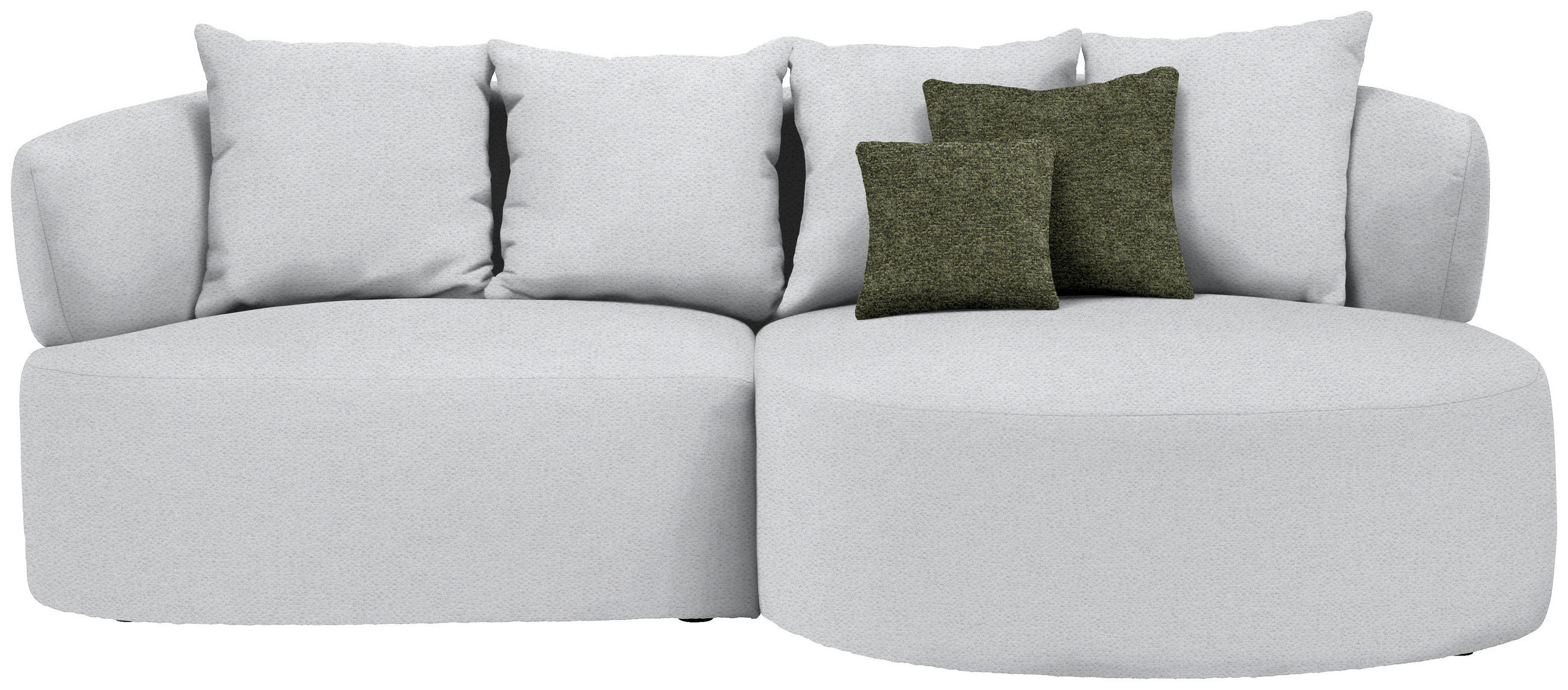 ECKSOFA in Chenille Hellgrau  235/166 cm  - Hellgrau/Schwarz, MODERN, Kunststoff/Textil (235/166cm) - Hom`in