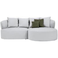 ECKSOFA in Chenille Hellgrau  235/166 cm  - Hellgrau/Schwarz, MODERN, Kunststoff/Textil (235/166cm) - Hom`in