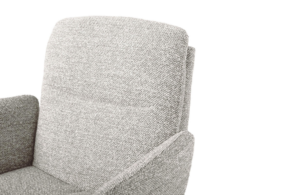 BARHOCKER Webstoff Beige Eisen Sitzfläche 360° drehbar, inklusive Armlehnen  - Beige/Schwarz, Design, Textil/Metall (55/92-117/54cm) - Novel