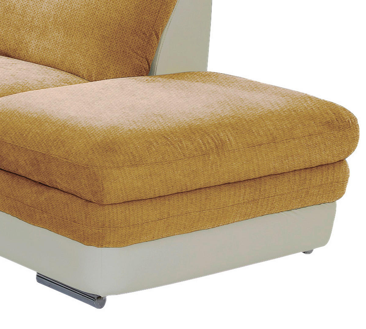 WOHNLANDSCHAFT in Creme, Dunkelgelb  - Chromfarben/Dunkelgelb, Modern, Textil/Metall (264/221cm) - MID.YOU